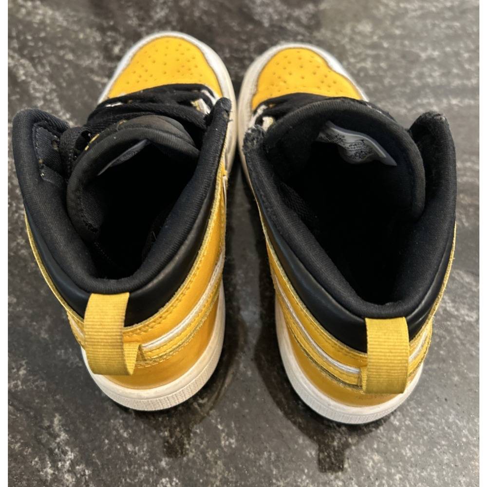 Nike AIR JORDAN 1 TODDLER Basketball Sneakers Size 13C Shoes Yellow Black White - Picture 10 of 16